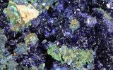 Sparkling Azurite Crystal Cluster with Malachite - Laos #69726-2
